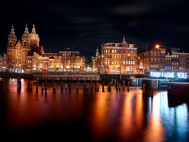 Today I Love You art work taken during Amsterdam Light Festival 