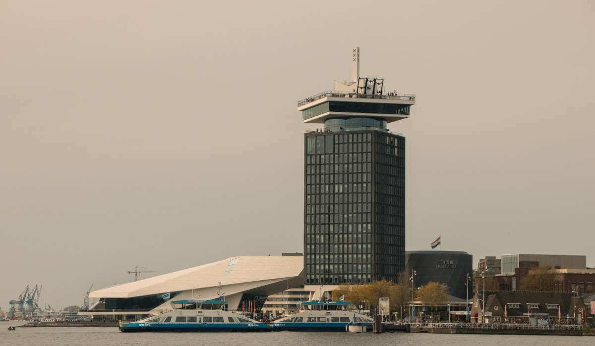Overhoeks neighbourhood including Eye Film Museum and Adam Toren
